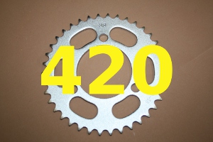 Kettenteilung 420 = 1/2 Zoll x 1/4 Zoll Kettenteilung 420 = 1/2 Zoll x 1/4 Zoll