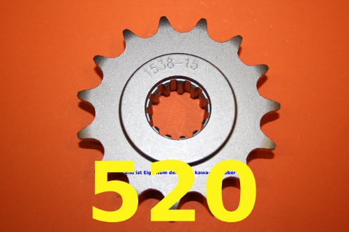 Kettenteilung 520 = 5/8 Zoll x 1/4 Zoll Kettenteilung 520 = 5/8 Zoll x 1/4 Zoll