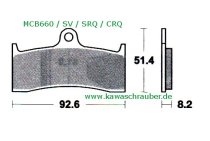 CRQ Carbon Rennsport Bremsbeläge vorne Buell X1 1200 Lightning Typ BL1