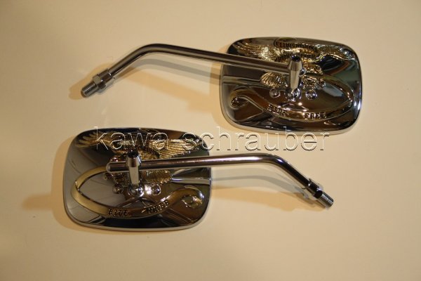 Custom / Chopper Spiegel Goldadler Honda Daelim Suzuki Kawasaki Hyosung sehr edel nur Showroom Fahrzeuge