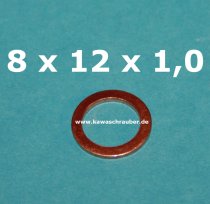 Dichtring Dichtung Kupfer massiv Dresselhaus DIN7603A 8x12x1,0