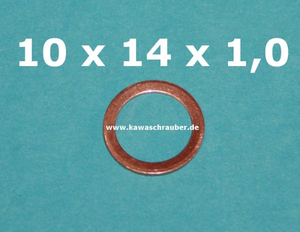 Dichtring Dichtung Kupfer massiv Dresselhaus DIN7603A 10x14x1,0