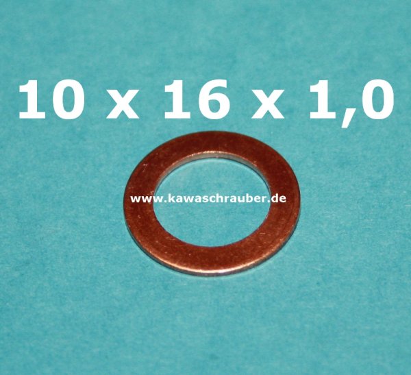 Dichtring Dichtung Kupfer massiv Dresselhaus DIN7603A 10x16x1,0