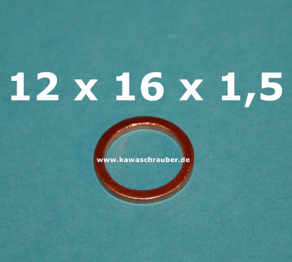 Dichtring Dichtung Kupfer massiv Dresselhaus DIN7603A 12x16x1,5