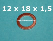 Dichtring Dichtung Kupfer massiv Dresselhaus DIN7603A 12x18x1,5