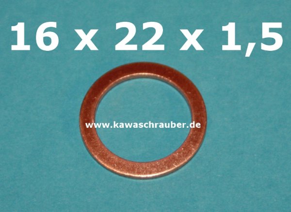 Dichtring Dichtung Kupfer massiv Dresselhaus DIN7603A 16x22x1,5