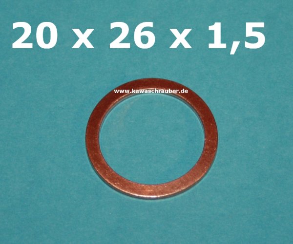 Dichtring Dichtung Kupfer massiv Dresselhaus DIN7603A 20x26x1,5