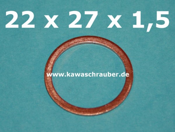 Dichtring Dichtung Kupfer massiv Dresselhaus DIN7603A 22x27x1,5