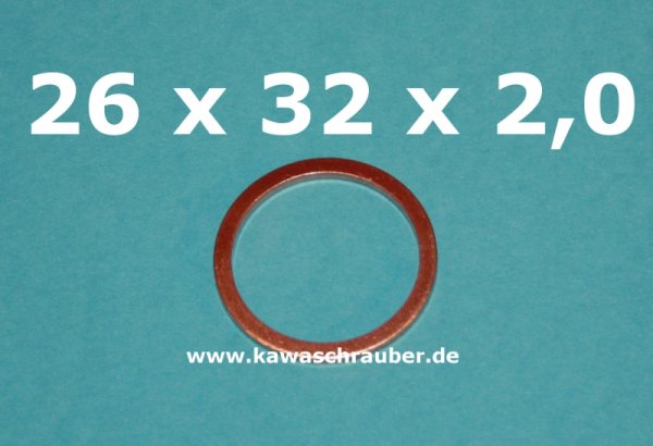 Dichtring Dichtung Kupfer massiv Dresselhaus DIN7603A 26x32x2,0
