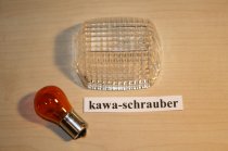 Blinkerglas Kawasaki ER5 GPZ900R Blinkerglas weiß mit Birne / TÜV