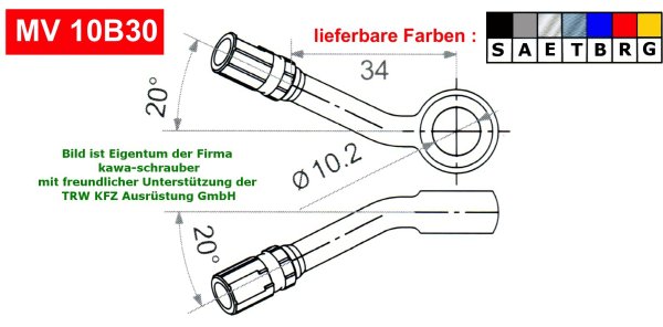Varioflex Fitting MV10B30 lose diverse Farben incl. Dichtungen (Paar)