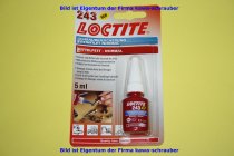 Loctite 243 Schraubensicherung mittelfest 5ml (Grundpreis 2130,-€/1l)