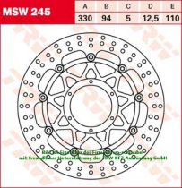 110/94/330 MSW245 Bremsscheibe von TRW mit ABE