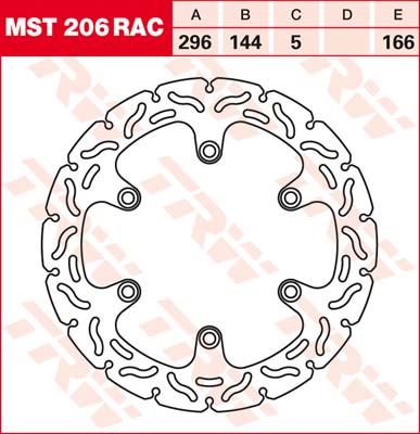 166/144/296 MST206RAC Bremsscheibe von TRW mit ABE