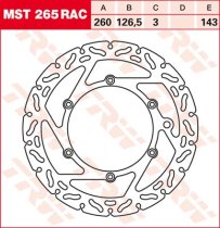 143/126,5/260 MST265RAC Bremsscheibe von TRW mit ABE