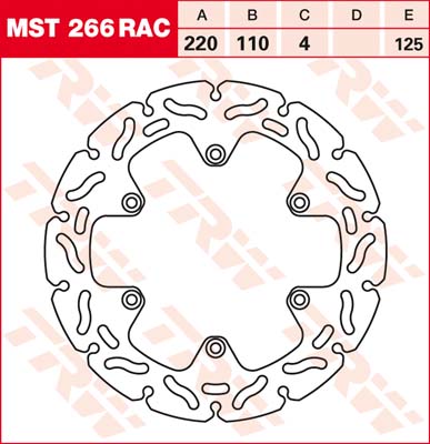 125/110/220 MST266RAC Bremsscheibe von TRW mit ABE