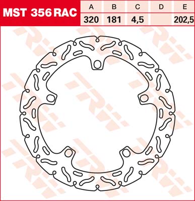 202,5/181/320 MST356RAC Bremsscheibe von TRW mit ABE