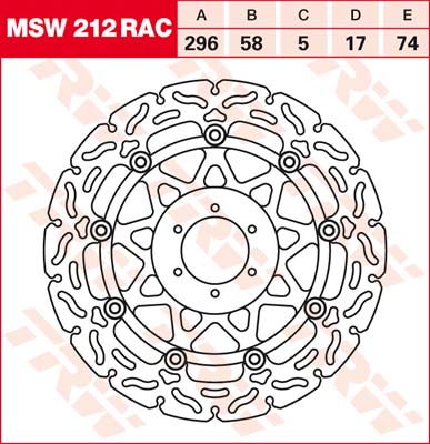 74/58/295 MSW212RAC Bremsscheibe von TRW mit ABE