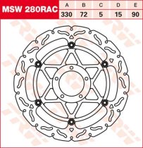 90/72/330 MSW280RAC Bremsscheibe von TRW mit ABE