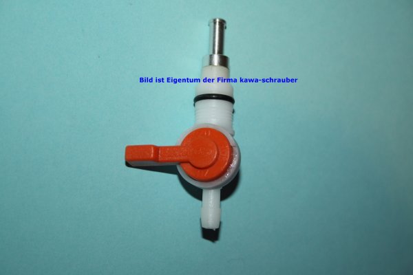 Benzinhahn universal 3,0mm Durchfluß Anschluß 6mm ON / OFF -rostfrei-