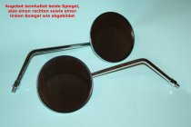 Satz Showroom Spiegel (rechts + links) rund chrom gute Qualität M10 x 1,25 Rechtsgewinde ohne Straßenzulassung