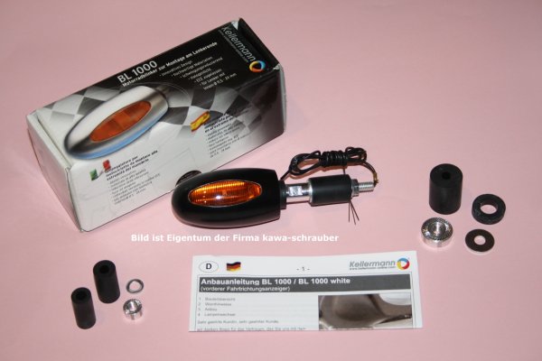 Kellermann Lenkerenden Blinker BL1000 BL1000 schwarz matt / mattschwarz Alu