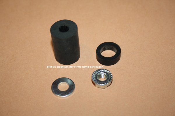 100.924 Gummiadapterset Typ 2 für Lenkerinnendurchmesser ab 16,5 mm Befestigungsgummi + Mutter Kellermann BL1000 / white Zubehör