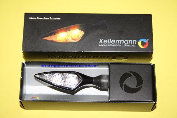 166.250 Kellermann Blinker Micro Rhombus Extreme schwarz VR/HL vorne rechts / hinten links FR/RL