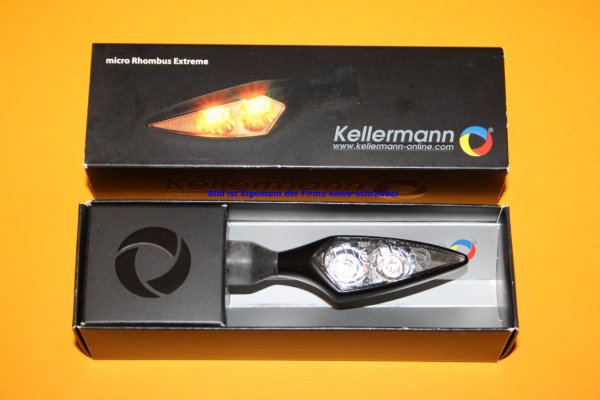 166.200 Kellermann Blinker Micro Rhombus Extreme schwarz VL/HR vorne links / hinten rechts FL/RR