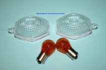 Paar Blinkerglas Klarglas Blinkerkappe mit Birne orange Suzuki DRZ400 GSF600 GSF1200 Bandit GSX-R 750 1000