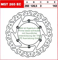 143/126,5/260 MST265EC Bremsscheibe offroad von TRW mit ABE