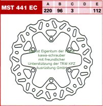 112/96/220 MST441EC Bremsscheibe offroad von TRW mit ABE