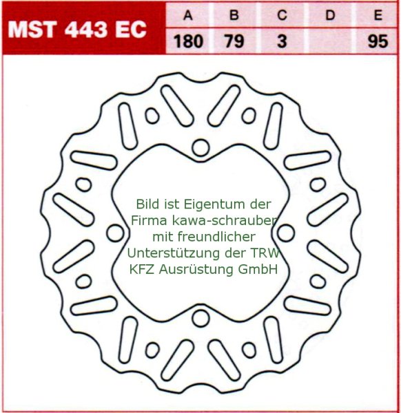 95/79/180 MST443EC Bremsscheibe offroad von TRW mit ABE