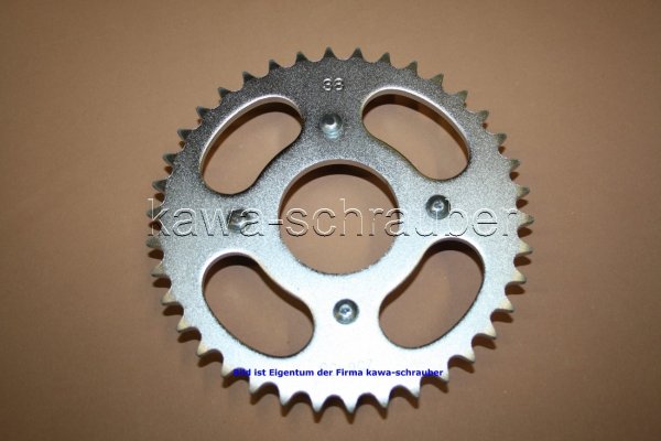 Kettenblatt / Ritzel hinten 82mm Durchmesser mittig 4-fach Bolzen Nabe 50mm 420 38 Zähne