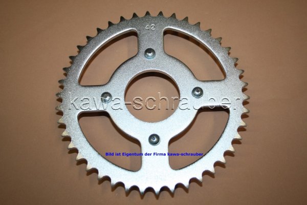 Kettenblatt / Ritzel hinten 82mm Durchmesser mittig 4-fach Bolzen Nabe 50mm 420 42 Zähne