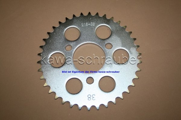 Kettenblatt / Ritzel hinten 72mm Lochkreis 3-Loch Nabe 50mm 420 38 Zähne