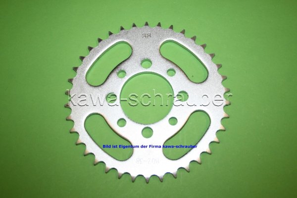 Kettenblatt / Ritzel hinten 68mm Lochkreis 4-Loch Nabe 52mm 428 38 Zähne