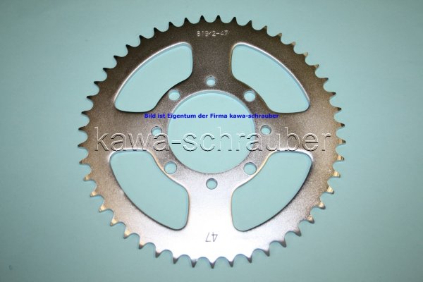 Kettenblatt / Ritzel hinten 100mm Lochkreis 4-Loch Nabe 80mm 520 47 Zähne