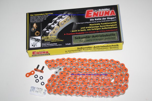 ENUMA Antriebskette Kette 520MVXZ-2 Farbe orange mit X-Quad-Ringen super verstärkt