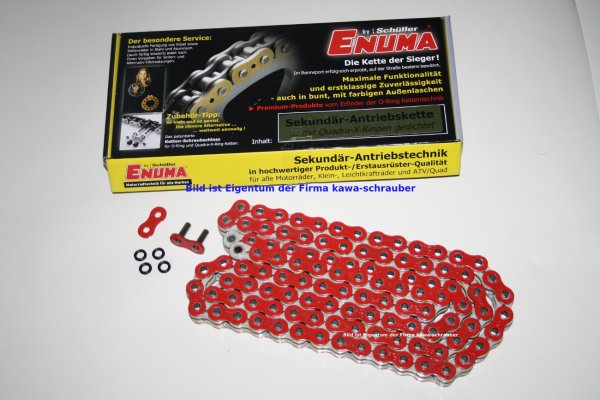 ENUMA Antriebskette Kette 520MVXZ-2 Farbe rot mit X-Quad-Ringen super verstärkt