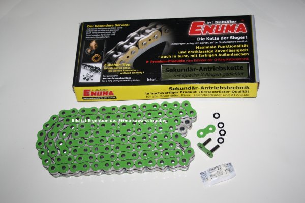 ENUMA Antriebskette Kette 525MVXZ-2 Farbe grün gruen mit X-Quad-Ringen super verstärkt