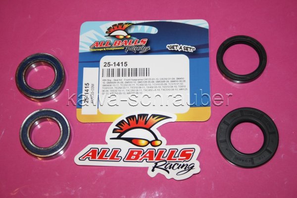 All Balls Radlager Satz Radlagersatz vorne front Vorderrad Husqvarna CR 125 Bj. 2001-2004 + 2006-2008