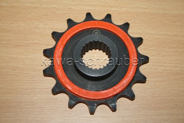 Ritzel vorne gummiert 15 Zähne MZ MuZ 660 Baghira (Standard Übersetzung)