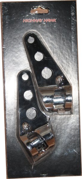 Lampenhalter verchromt, abgeschrägt für 32-37mm Gabelrohre von Highway hawk 68-155