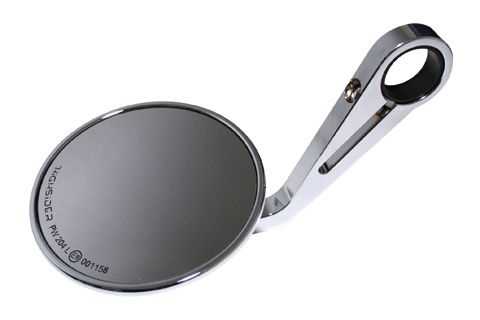 HIGHSIDER Lenkerendenspiegel MONTANA, rund, Aluminium Kopf chrom, für 1 Zoll (25,4 mm) und 7/8 Zoll (22 mm) Lenker, E-geprüft