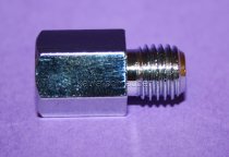 Spiegeladapter silber von Loch M10 Rechtsgewinde auf Bolzen M10 Rechtsgewinde