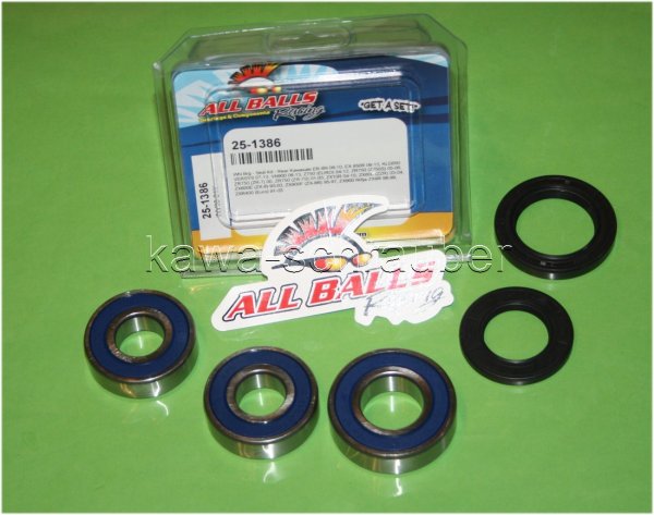 All Balls Radlager Satz Radlagersatz hinten rear Hinterrad Kawasaki Z750 (EURO) Bj. 2004-2006 / 2011-2012