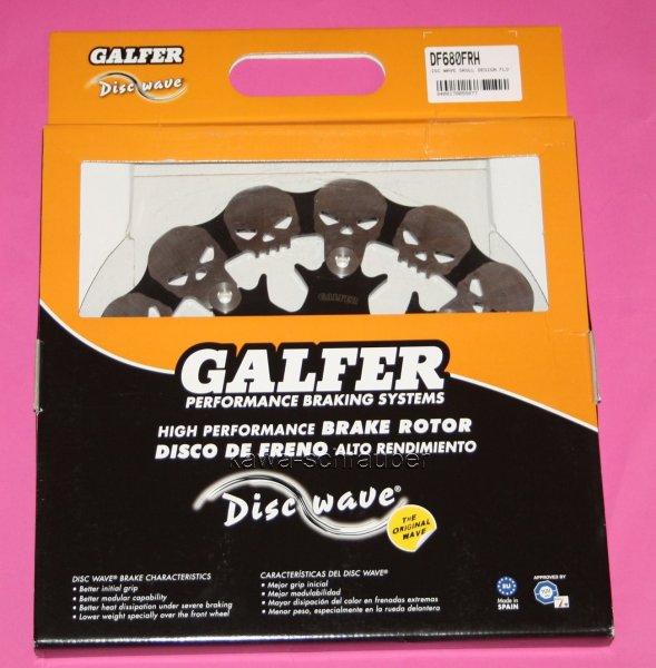 Galfer Skull Totenkopf Bremsscheibe vorne schwimmend HD Harley Davidson XL 1200 Sportster Roadster