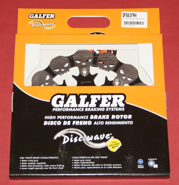 Galfer Skull Totenkopf Bremsscheibe hinten schwimmend HD Harley Davidson 1450 FLSTSCI Softail Spring. Cl.