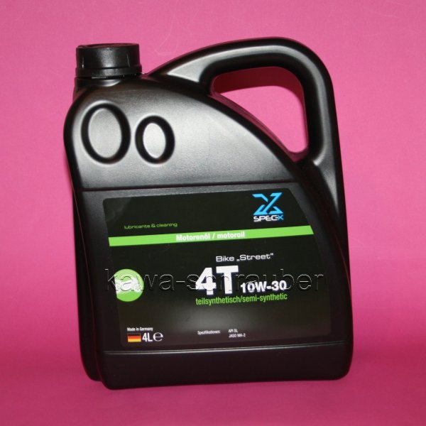 SAE10W-30 4 Liter SPEC-X Motoröl 4T Bike Street teilsynthetisch (Literpreis = 12,50€)